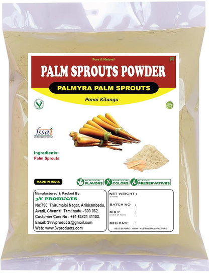 3V PRODUCTS Palm Sprouts Powder 100g | Dried Palmyra Palm Root Sprouts powder | Panai Kilangu | Pana Kilangu