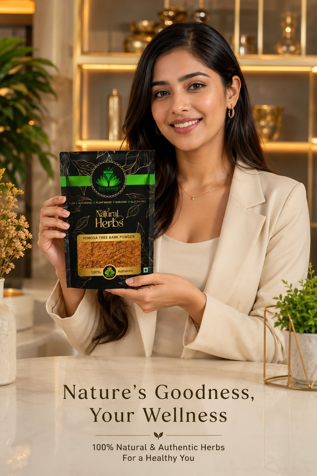 SAI HERBS Mimosa Tree Bark Powder | 100% Natural Herbal Powder | Premium Quality | Raw, Authentic & Plant-Based