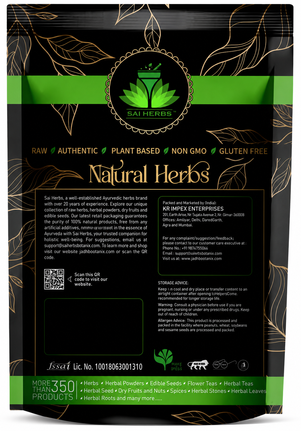 SAI HERBS Saw Palmetto Powder | Premium Natural Herbal Powder | 100% Pure | Raw, Plant-Based & Authentic