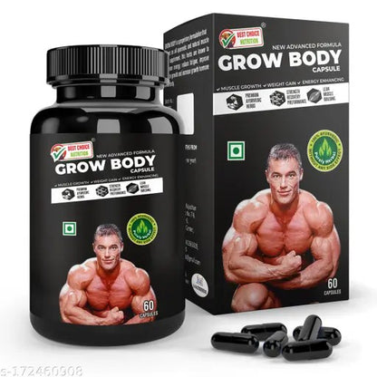 Grow Body Capsule For Muscle Building & Weight Gain (60 No)