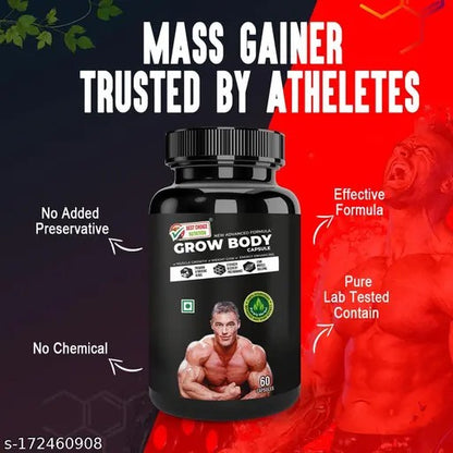 Grow Body Capsule For Muscle Building & Weight Gain (60 No)